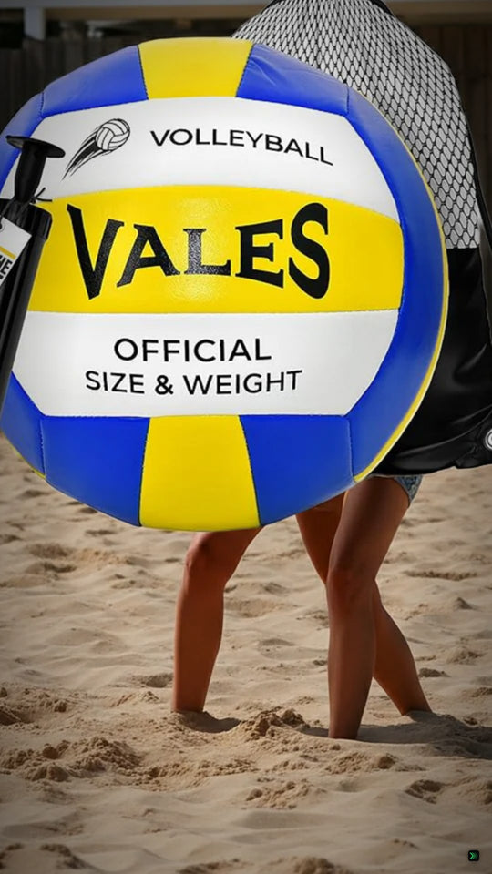 Volleyball - Beachvolleyball inkl. Ballpumpe und Aufbewahrungstasche - VALES®